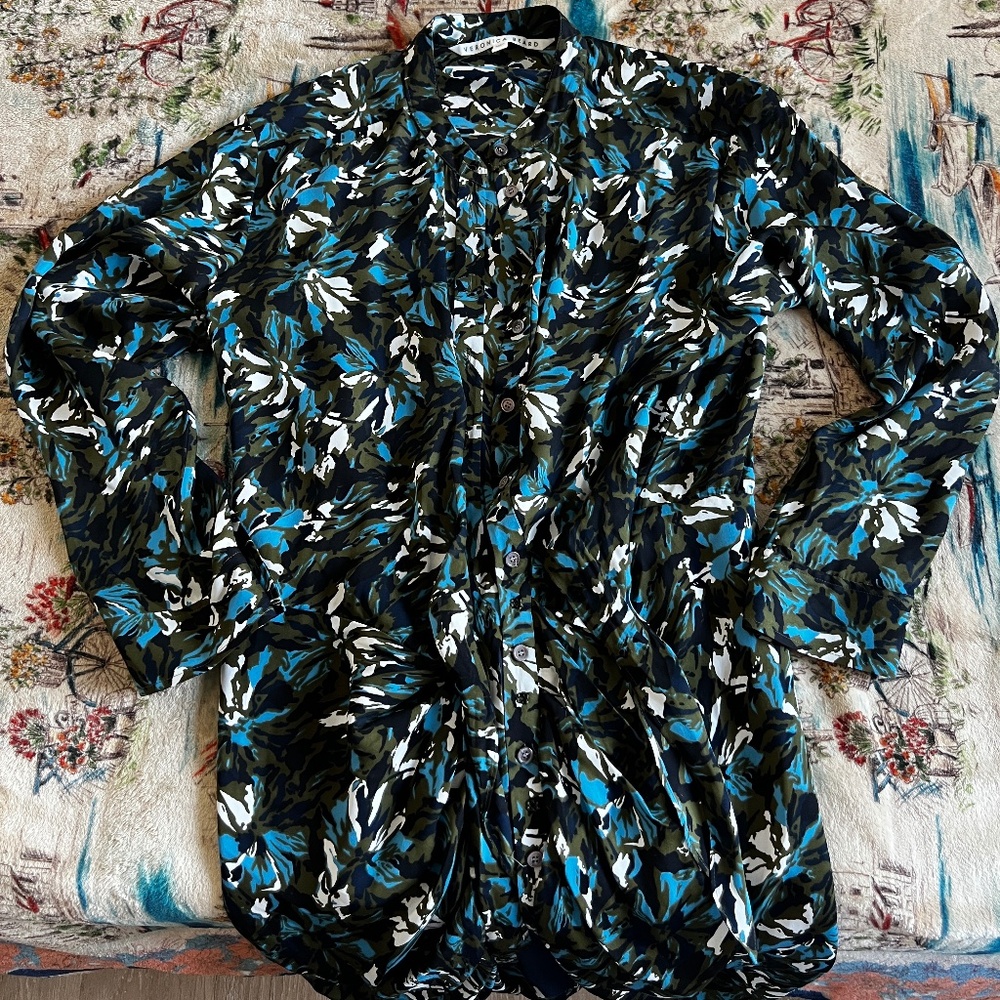 Veronica Beard Long Sleeve Floral Shirtdress